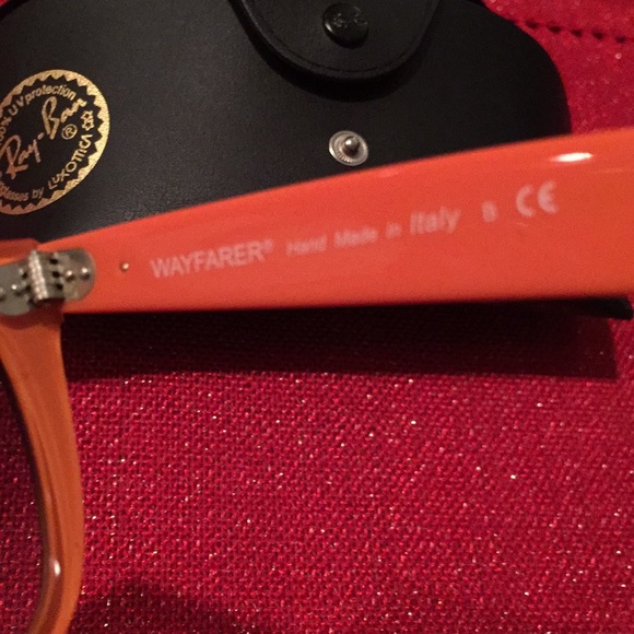 Ray Ban Black Orange Sunglasses Made in Italy ?? Never Used main image 4